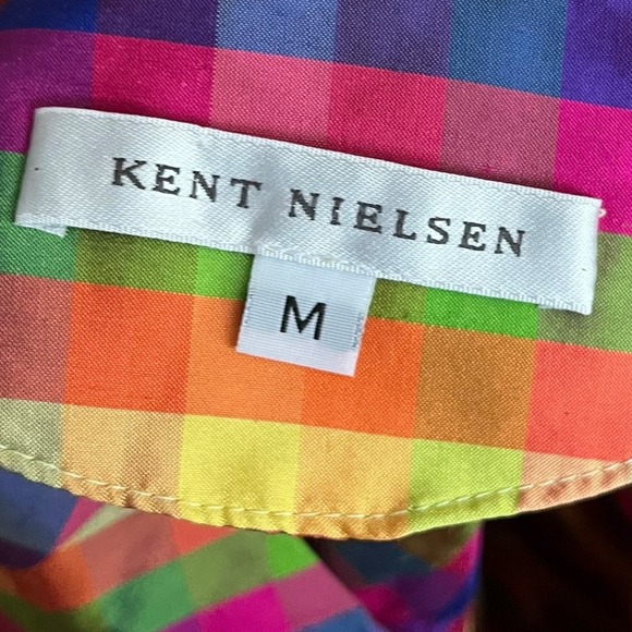 Kent Nielsen Multicolor Plaid Sleeveless Button Up Top‎ Colorful Size M - Picture 6 of 8